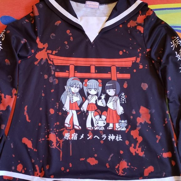 Official Menhera × ACDC RAG Torii Sailor Shirt Anime - Picture 2 of 4